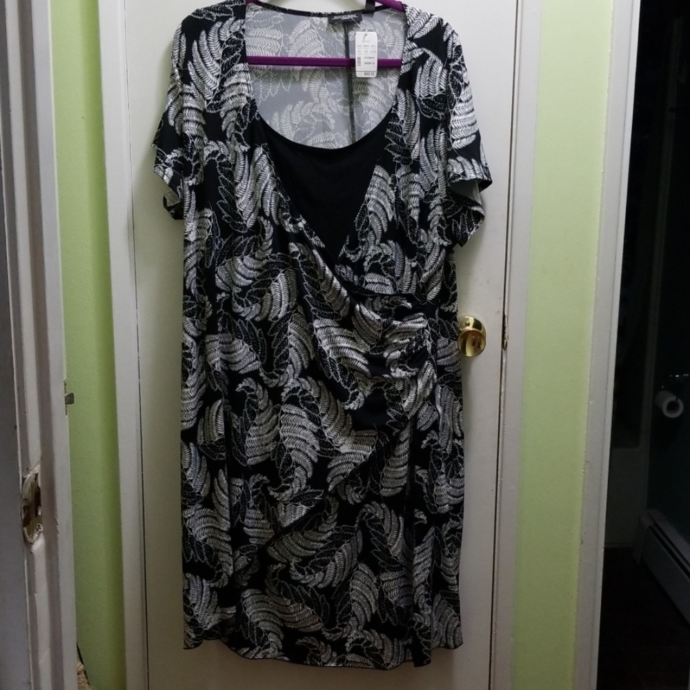 Black and white crossover dress